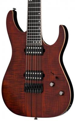 Guitare électrique baryton Schecter Banshee Elite-7 - Cat's eye pearl