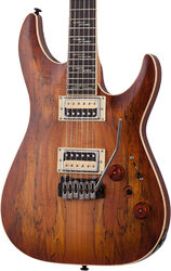 Guitare électrique forme str Schecter C-1 Exotic Spalted Maple - Satin natural vintage burst