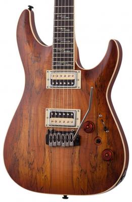 Guitare électrique solid body Schecter C-1 Exotic Spalted Maple - Satin natural vintage burst