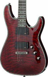 Guitare électrique forme str Schecter Hellraiser C-1 - Black cherry