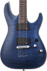 Guitare électrique forme str Schecter C-1 Platinum - See thru midnight blue