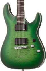 Guitare électrique forme str Schecter C-1 Platinum - Satin green burst