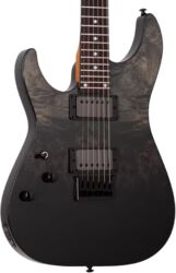 Guitare électrique forme str Schecter C-1 Standard LH - Black Fade Burst Burl