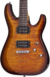 Guitare électrique forme str Schecter C-6 Plus - Vintage sunburst