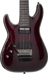 Guitare électrique gaucher Schecter Hellraiser C-7 FR S LH - Black cherry