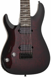 Guitare électrique gaucher Schecter Omen Elite-7 LH Gaucher - Black cherry burst