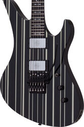Guitare électrique signature Schecter Synyster Custom - Gloss Black with Silver Pinstripes