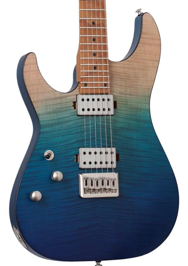 Guitare électrique forme str Schecter C-1 Standard Plus LH - Blue Fade