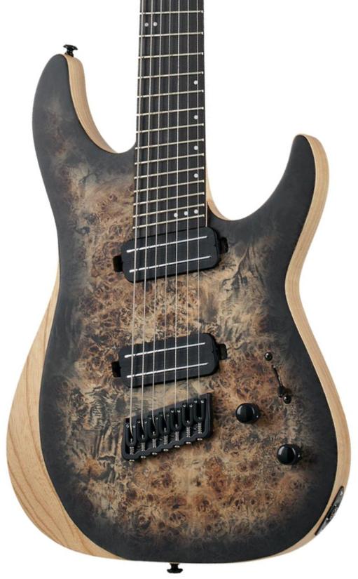 Guitare électrique multi-scale Schecter Reaper-7 Multiscale - Satin charcoal burst