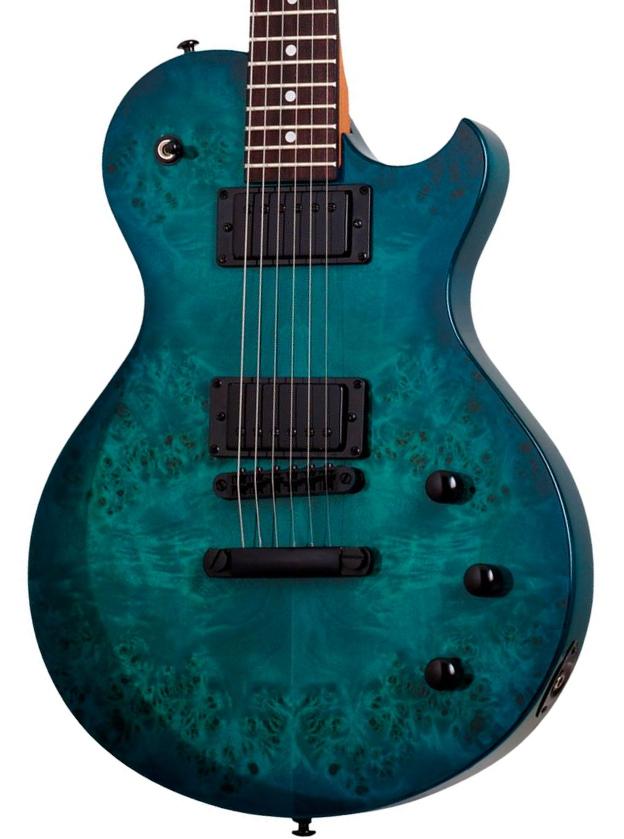 Guitare électrique single cut Schecter Solo-II Standard - Ocean Blue Burst Burl