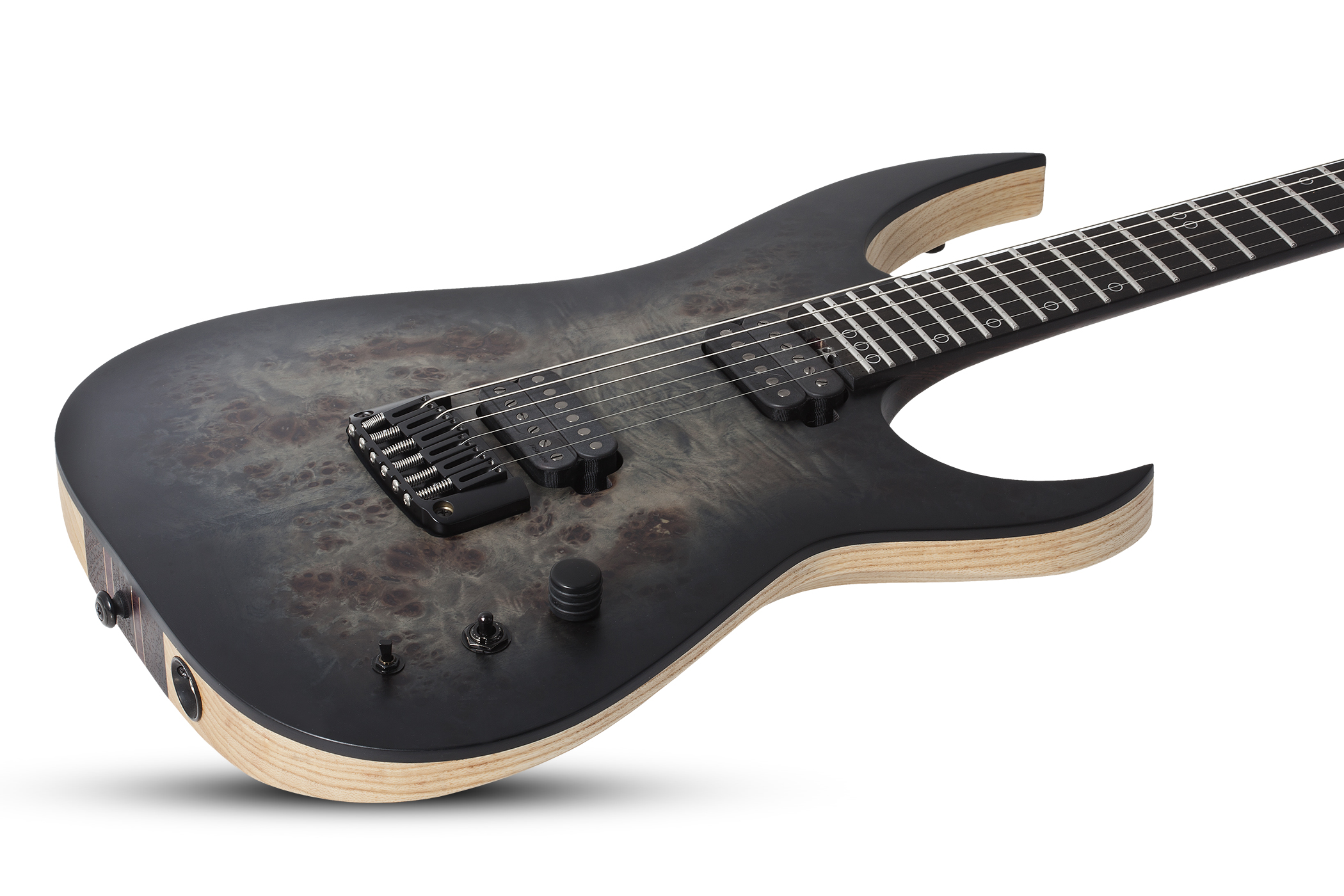 Schecter Keith Merrow Km-6 Mk-iii Artist Signature 2h Ht Eb - Trans Black Burst - Guitare Électrique Double Cut - Variation 1