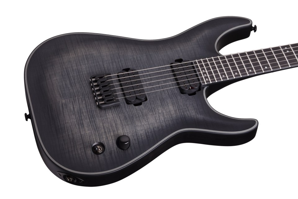 Schecter Keith Merrow Km-6 Signature Hh Ht Eb - Trans Black Burst Satin - Guitare Électrique Forme Str - Variation 2