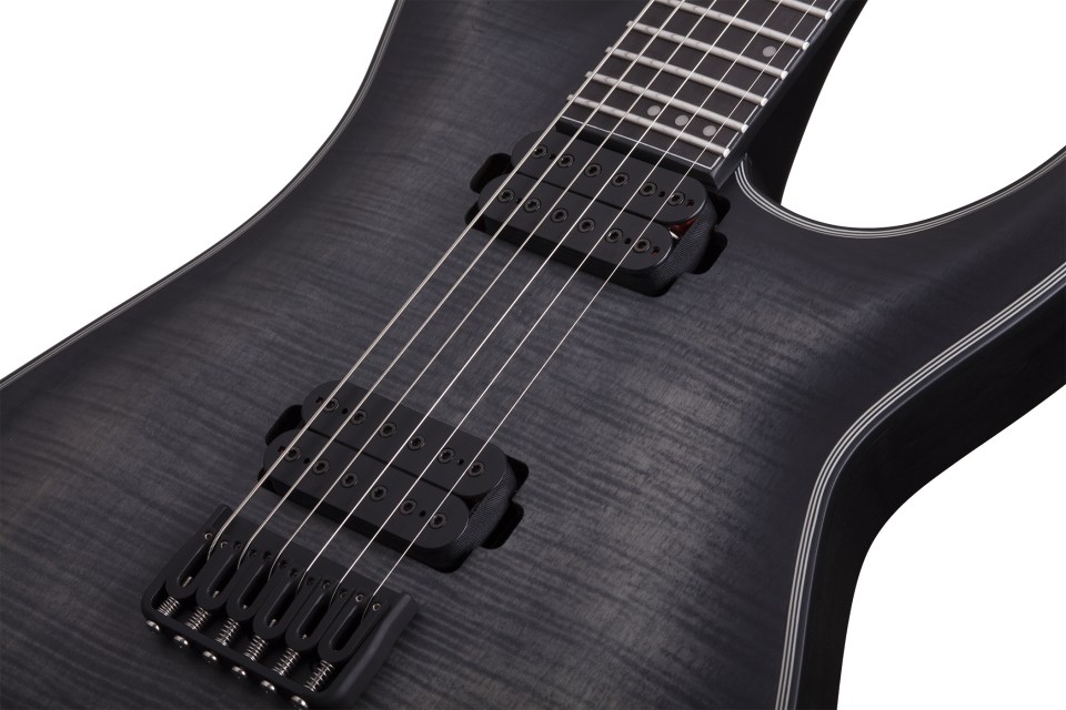 Schecter Keith Merrow Km-6 Signature Hh Ht Eb - Trans Black Burst Satin - Guitare Électrique Forme Str - Variation 3