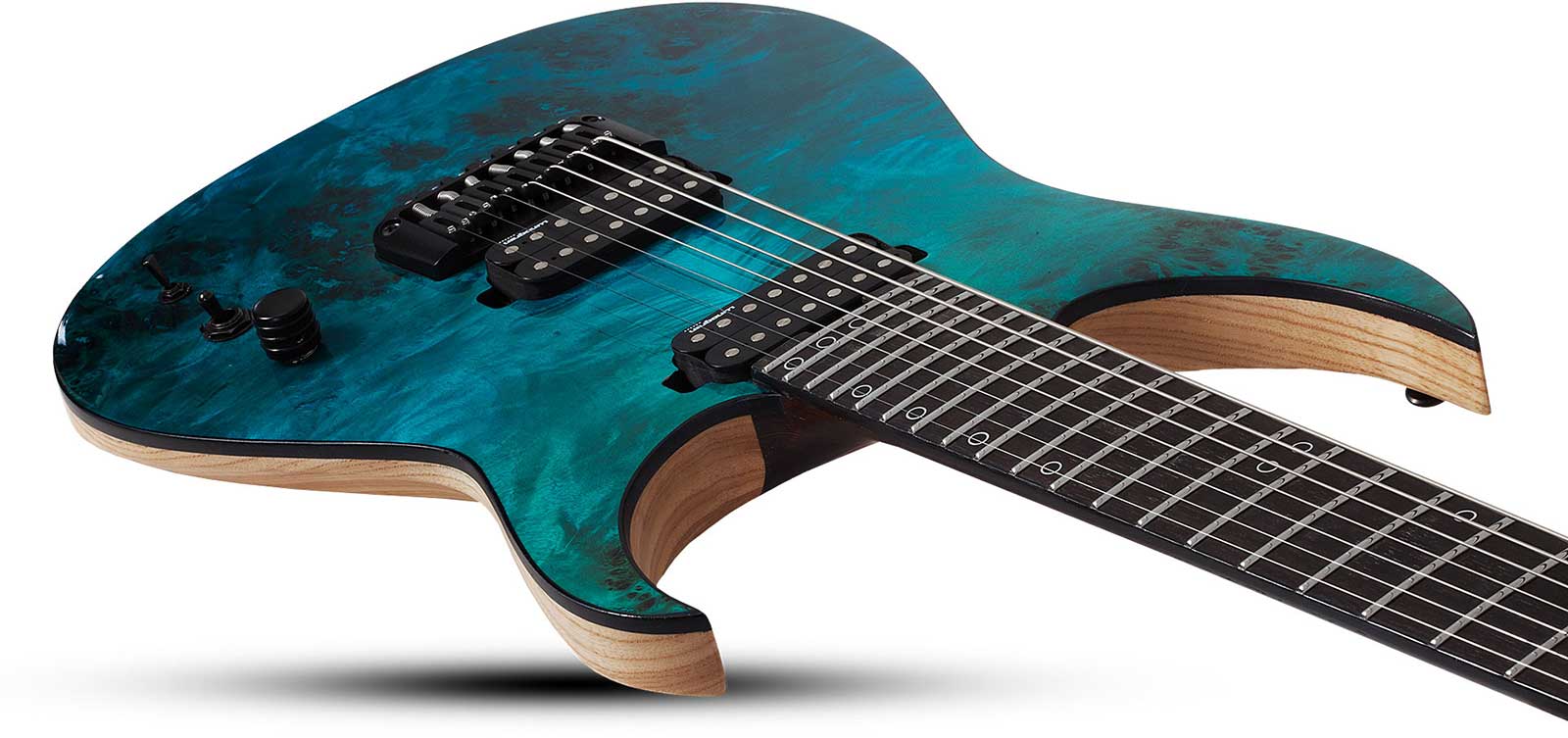 Schecter Keith Merrow Km7 Mkiii Pro Usa 7c 2h Eb - Lagoon Fade - Guitare Électrique MÉtal - Variation 3