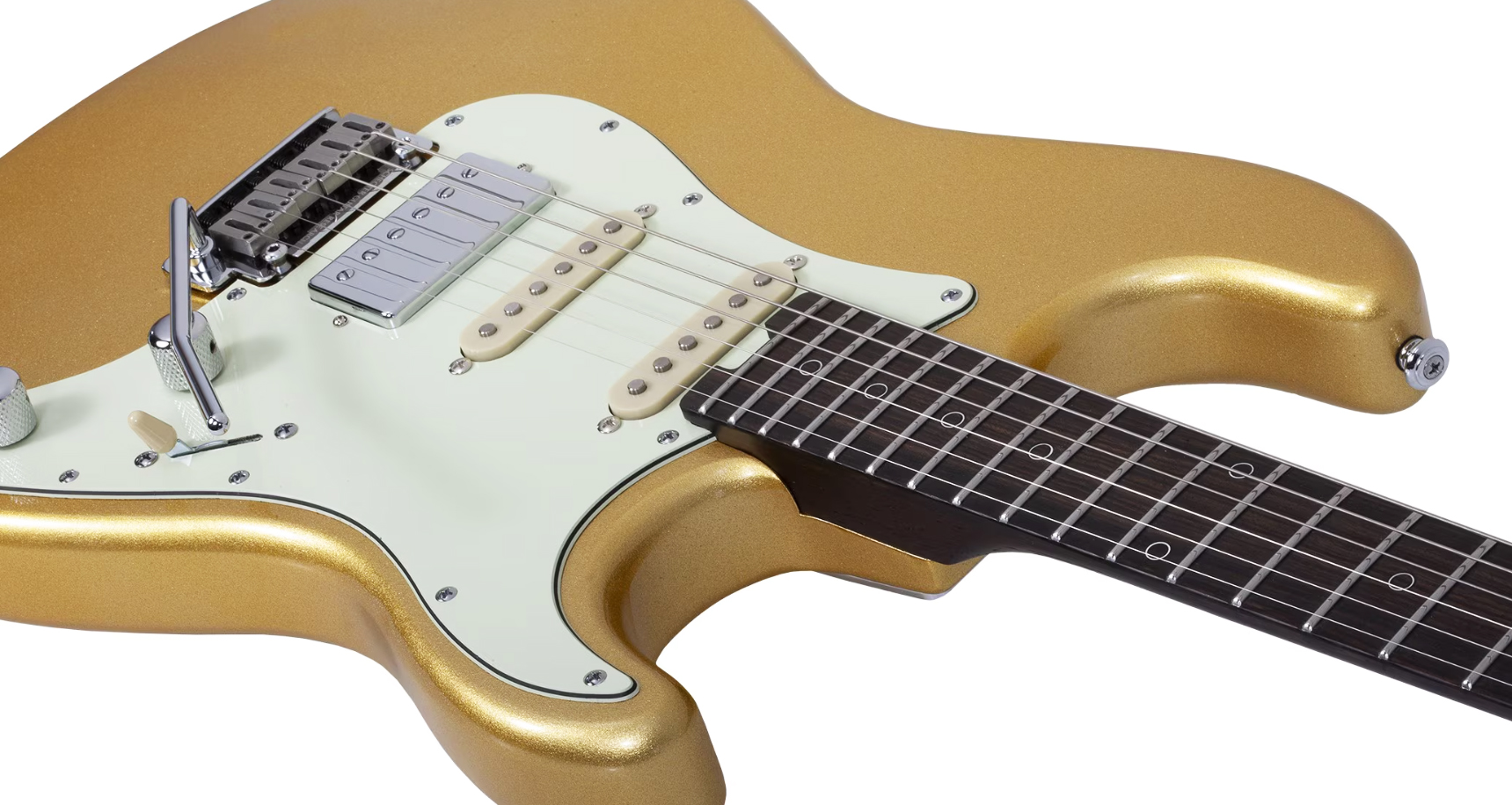 Schecter Nick Johnston Traditional 10th Ann. Signature Hss Trem Eb - Atomic Saffron - Guitare Électrique Forme Str - Variation 2