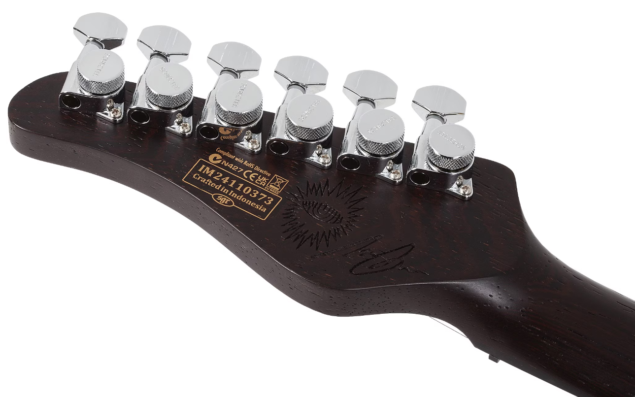 Schecter Nick Johnston Traditional 10th Ann. Signature Hss Trem Eb - Atomic Saffron - Guitare Électrique Forme Str - Variation 6