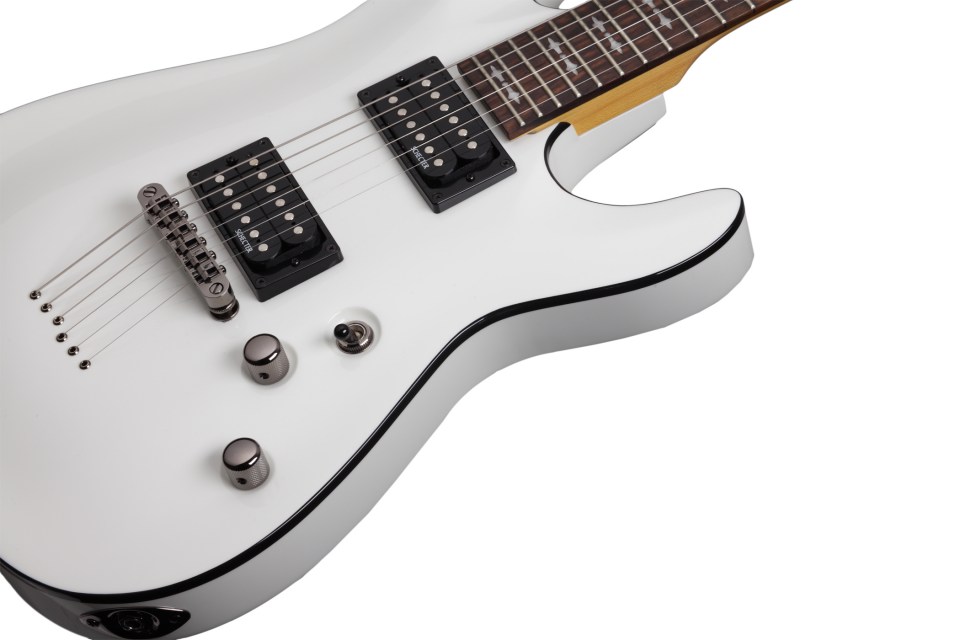 Schecter Omen-6 2h Ht Rw - Vintage White - Guitare Électrique Forme Str - Variation 1