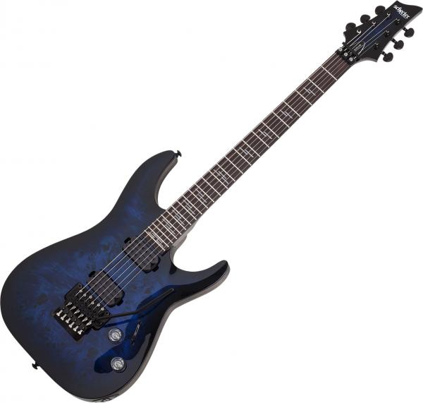 Guitare électrique solid body Schecter Omen Elite-6 FR - See thru blueburst