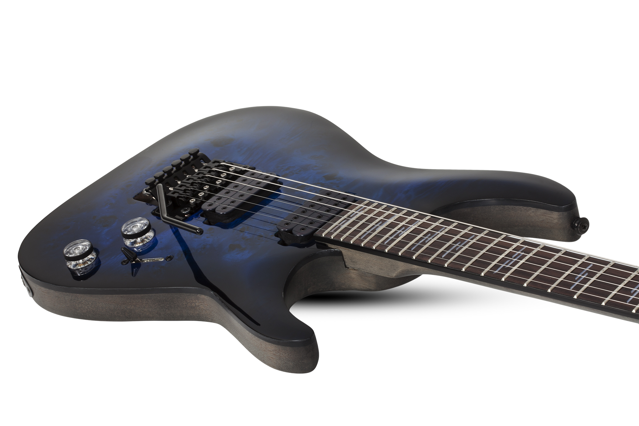 Schecter Omen Elite-6 Fr Hh Rw - See Thru Blueburst - Guitare Électrique Forme Str - Variation 2