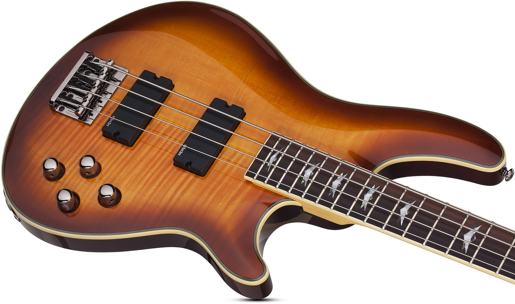 Schecter Omen Extreme-4 Active Rw - Vintage Sunburst - Basse Électrique Solid Body - Variation 2