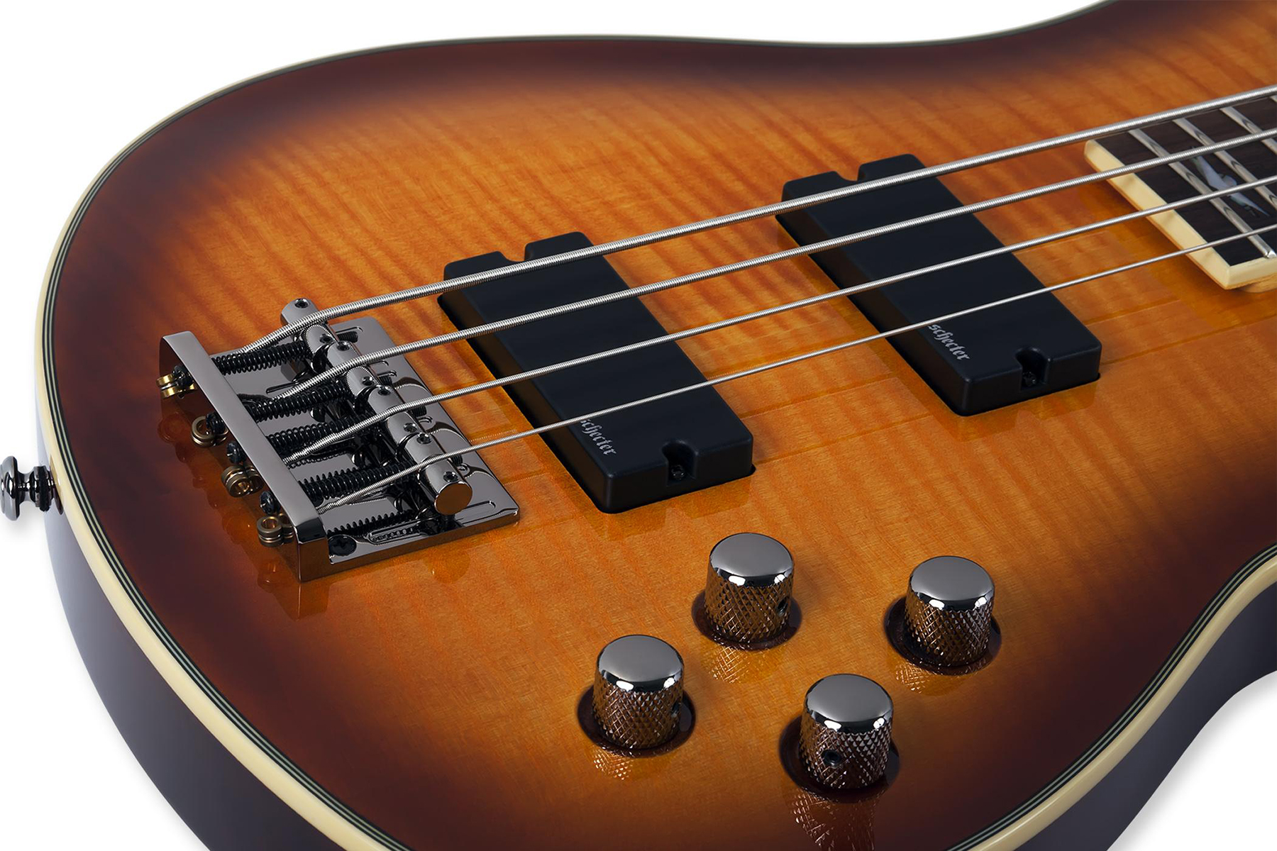 Schecter Omen Extreme-4 Active Rw - Vintage Sunburst - Basse Électrique Solid Body - Variation 4