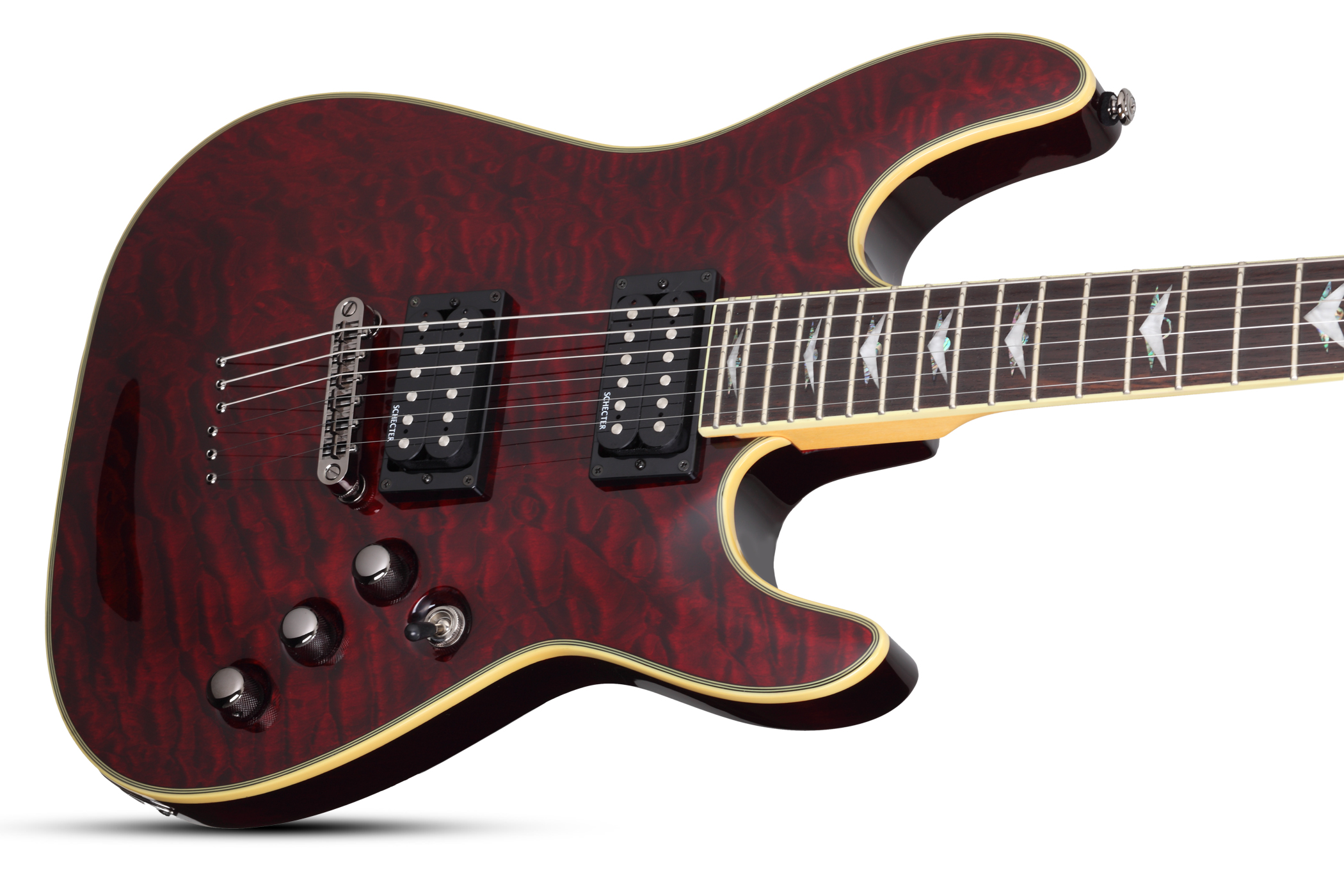 Schecter Omen Extreme-6 2h Ht Rw - Black Cherry - Guitare Électrique Forme Str - Variation 2