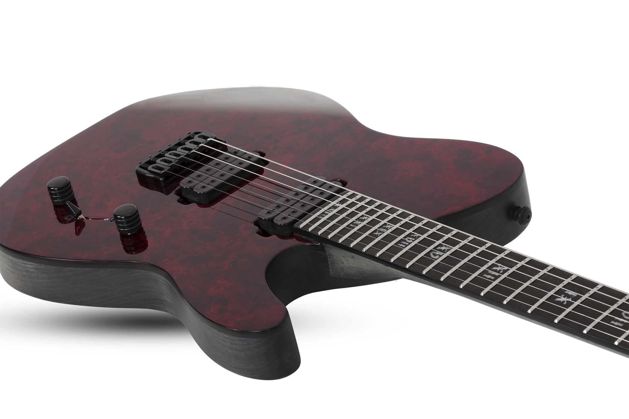 Schecter Pt Apocalypse 2h Ht Eb - Red Reign - Guitare Électrique Forme Tel - Variation 2