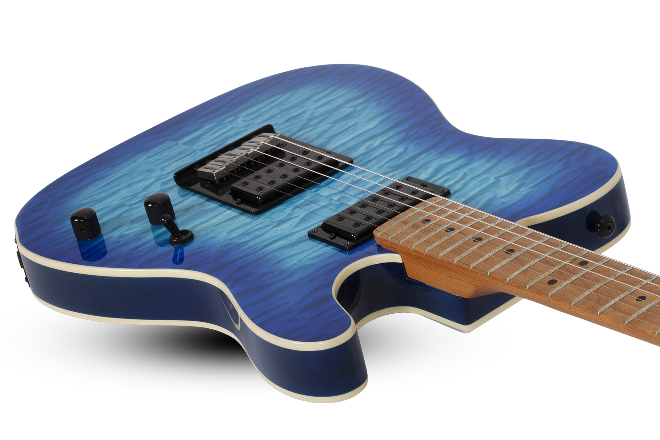 Schecter Pt Pro 2h Ht Mn - Trans Blue Burst - Guitare Électrique Forme Tel - Variation 2