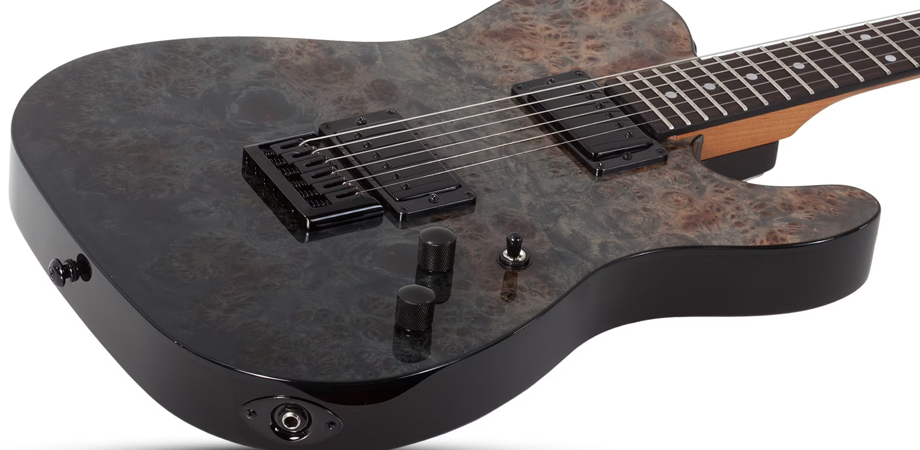 Schecter Pt Standard 2h Ht Rw - Black Fade Burst Burl - Guitare Électrique Forme Tel - Variation 1
