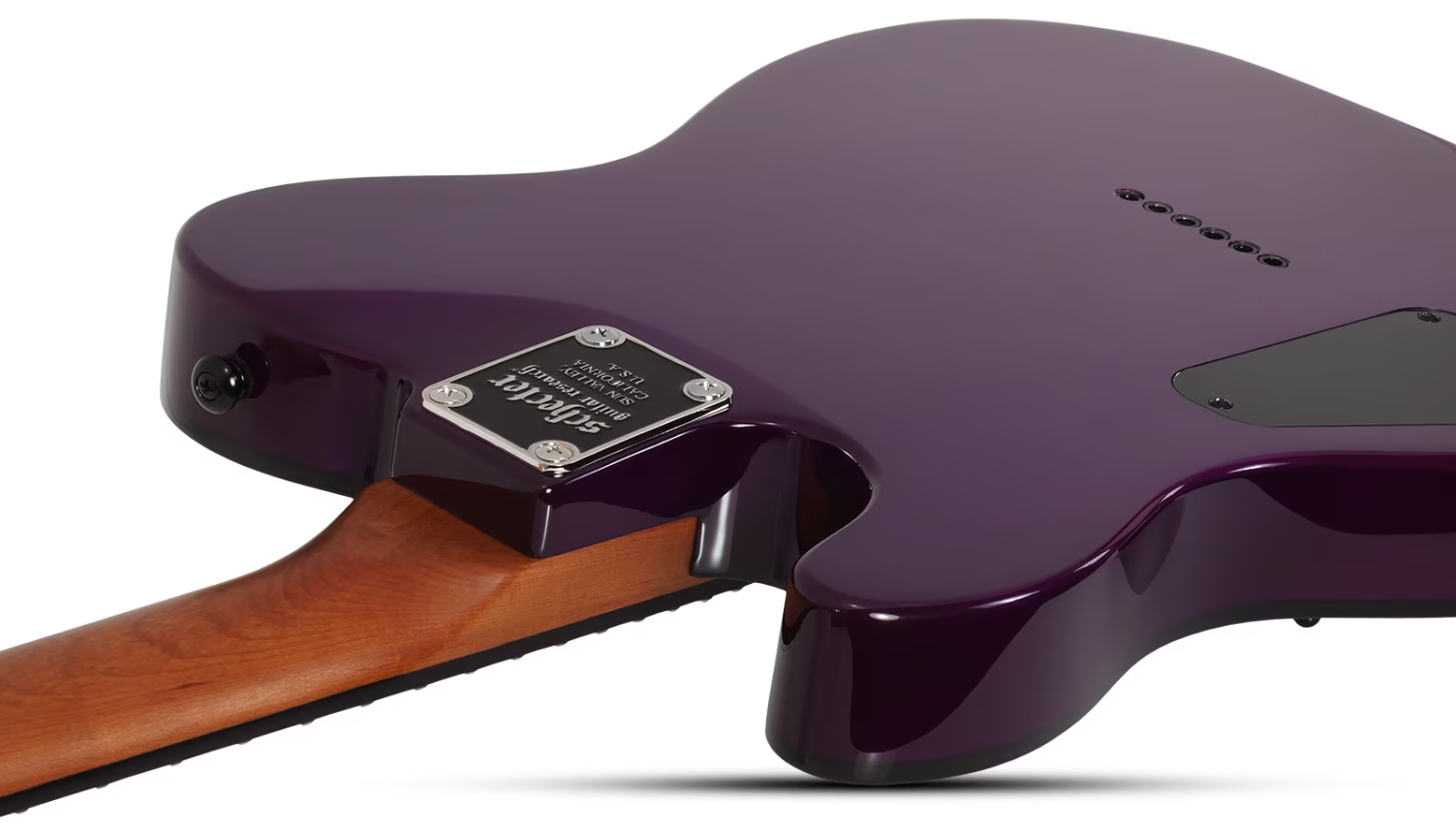 Schecter Pt Standard 2h Ht Rw - Purple Burst Burl - Guitare Électrique Forme Tel - Variation 5