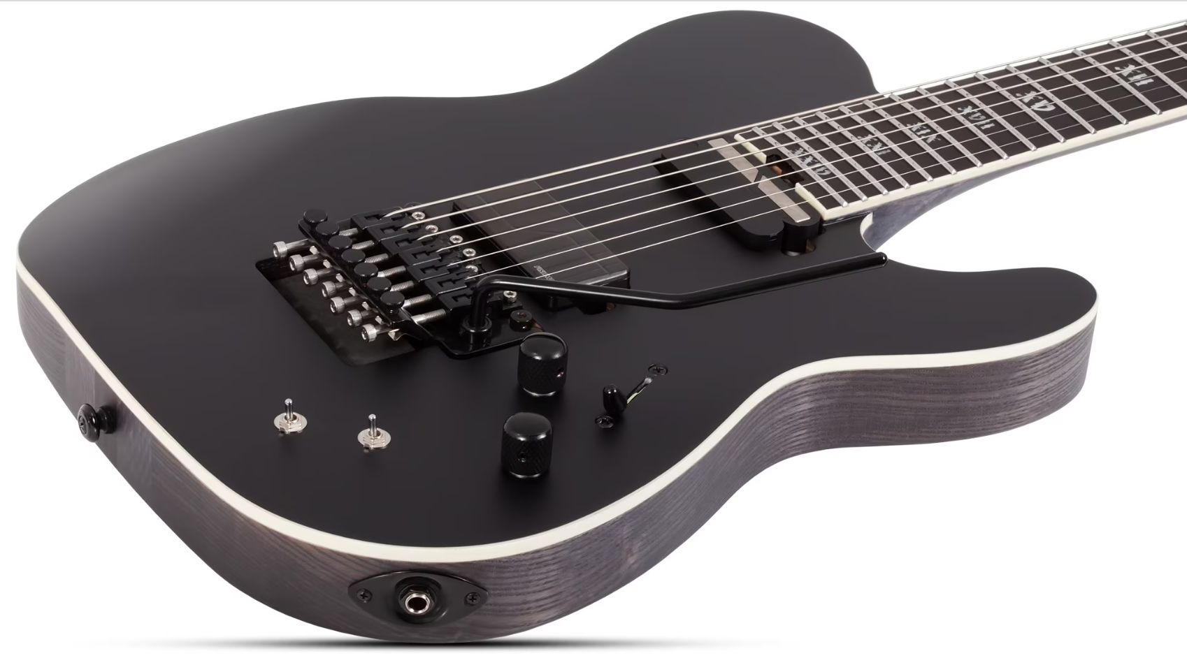 Schecter Pt7 Frs Sls Elite Evil Twin 2h Fishman Fluence Sustainiac Fr Eb - Satin Black - Guitare Électrique Baryton - Variation 1
