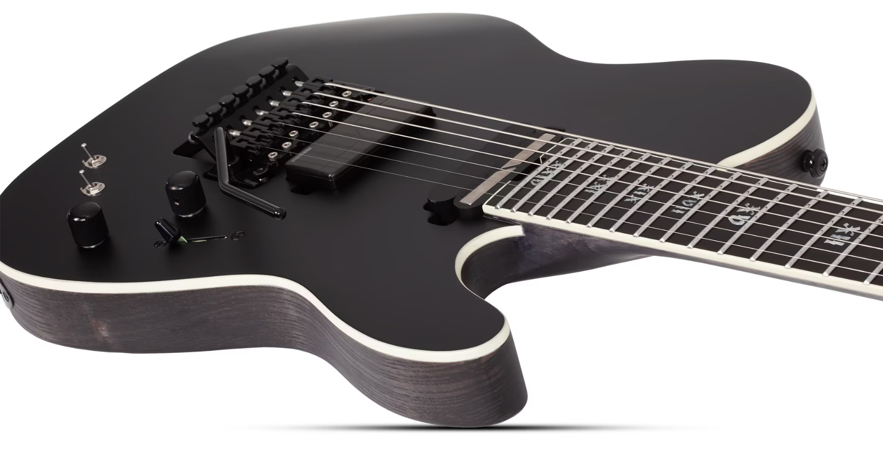Schecter Pt7 Frs Sls Elite Evil Twin 2h Fishman Fluence Sustainiac Fr Eb - Satin Black - Guitare Électrique Baryton - Variation 2