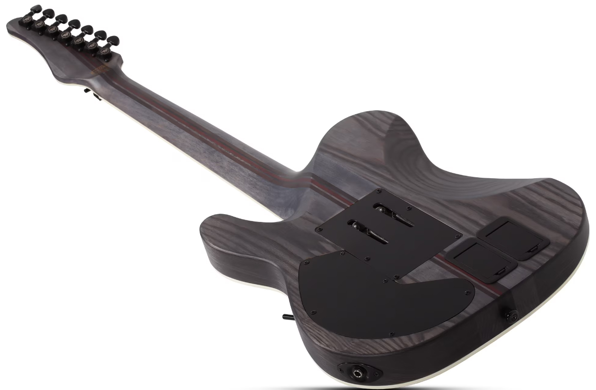 Schecter Pt7 Frs Sls Elite Evil Twin 2h Fishman Fluence Sustainiac Fr Eb - Satin Black - Guitare Électrique Baryton - Variation 5