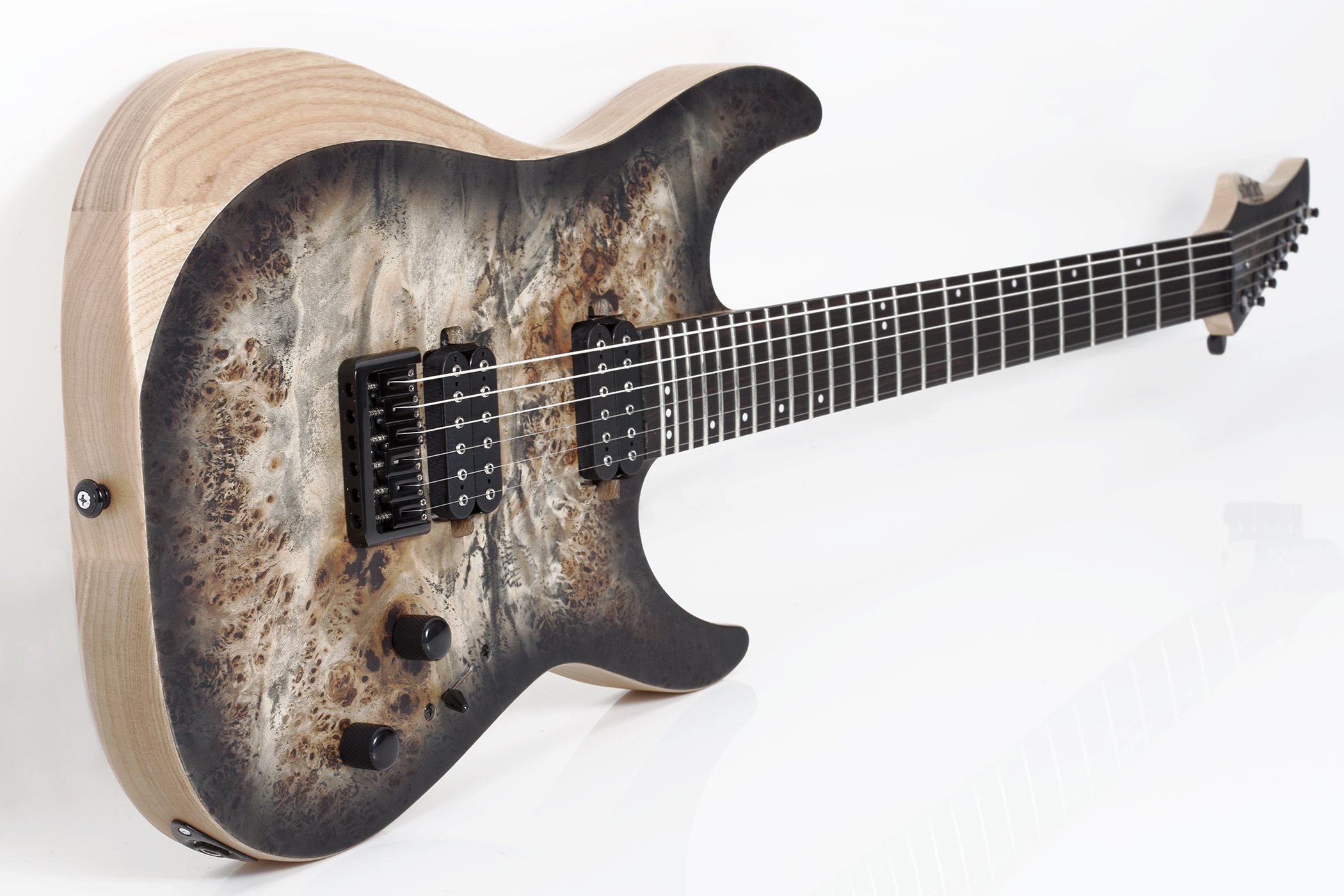 Schecter Reaper-6 2h Ht Eb - Satin Charcoal Burst - Guitare Électrique Forme Str - Variation 1