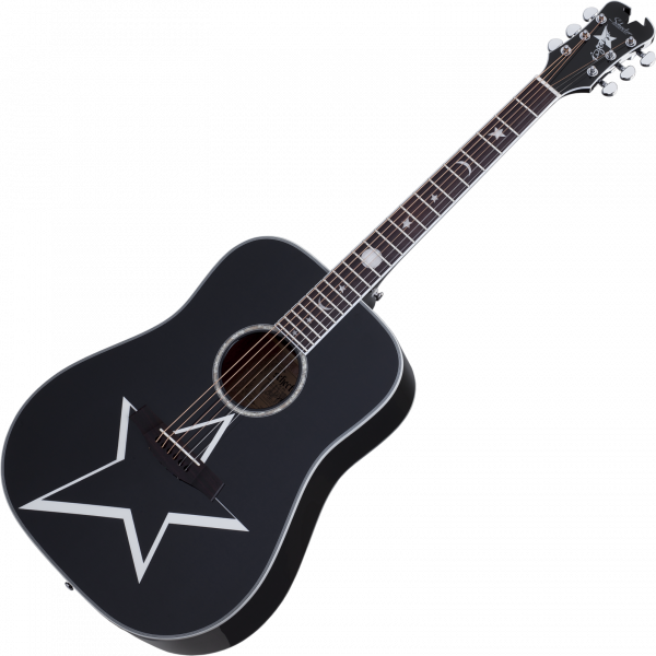 Schecter Robert Smith RS-1000 Busker - black Guitare folk