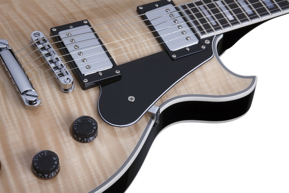 Schecter Solo-ii Custom Lh Gaucher 2h Ht Eb - Gloss Natural - Guitare Électrique Gaucher - Variation 4