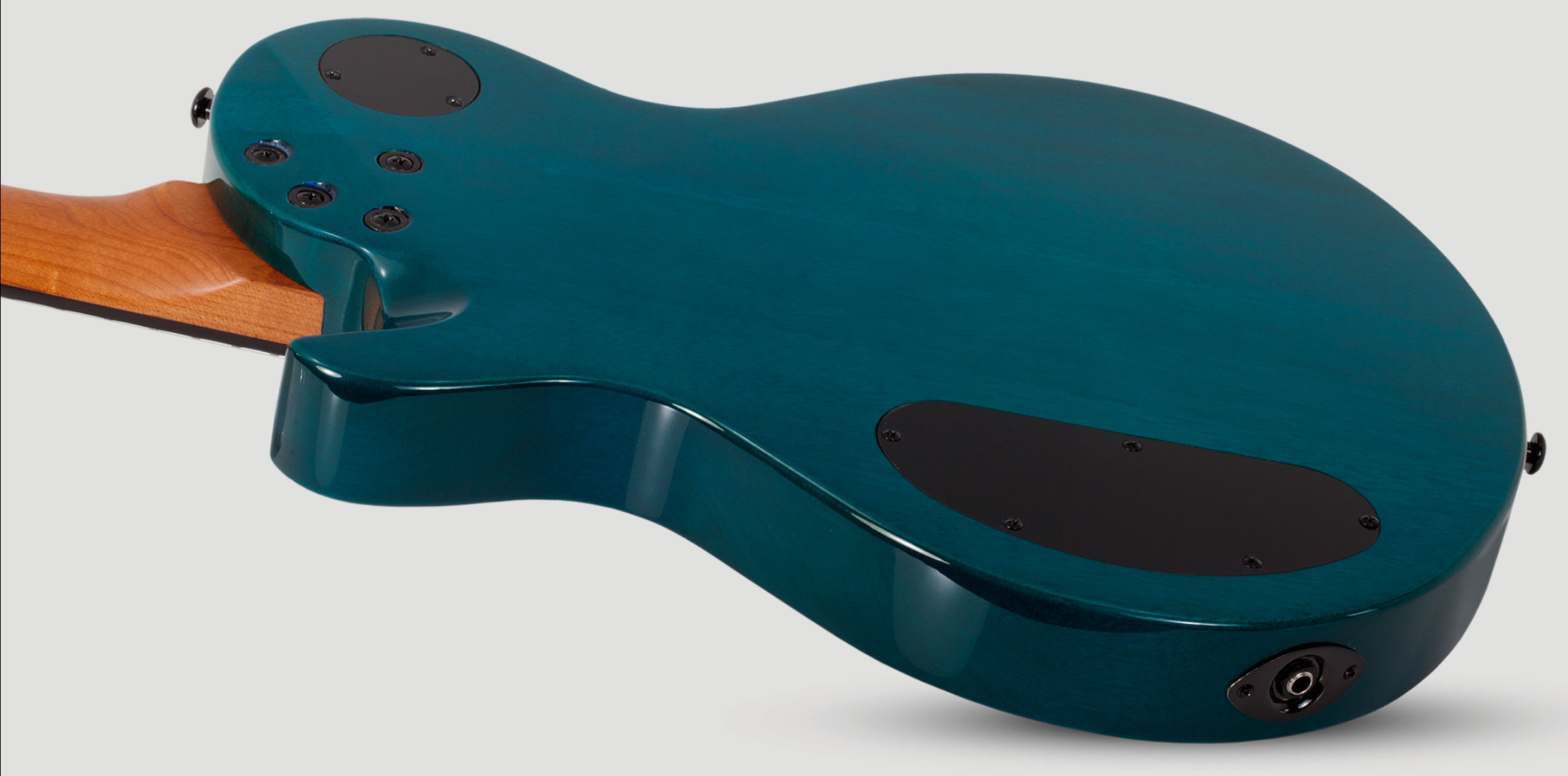 Schecter Solo-ii Standard 2h Ht Rw - Ocean Blue Burst Burl - Guitare Électrique Single Cut - Variation 4