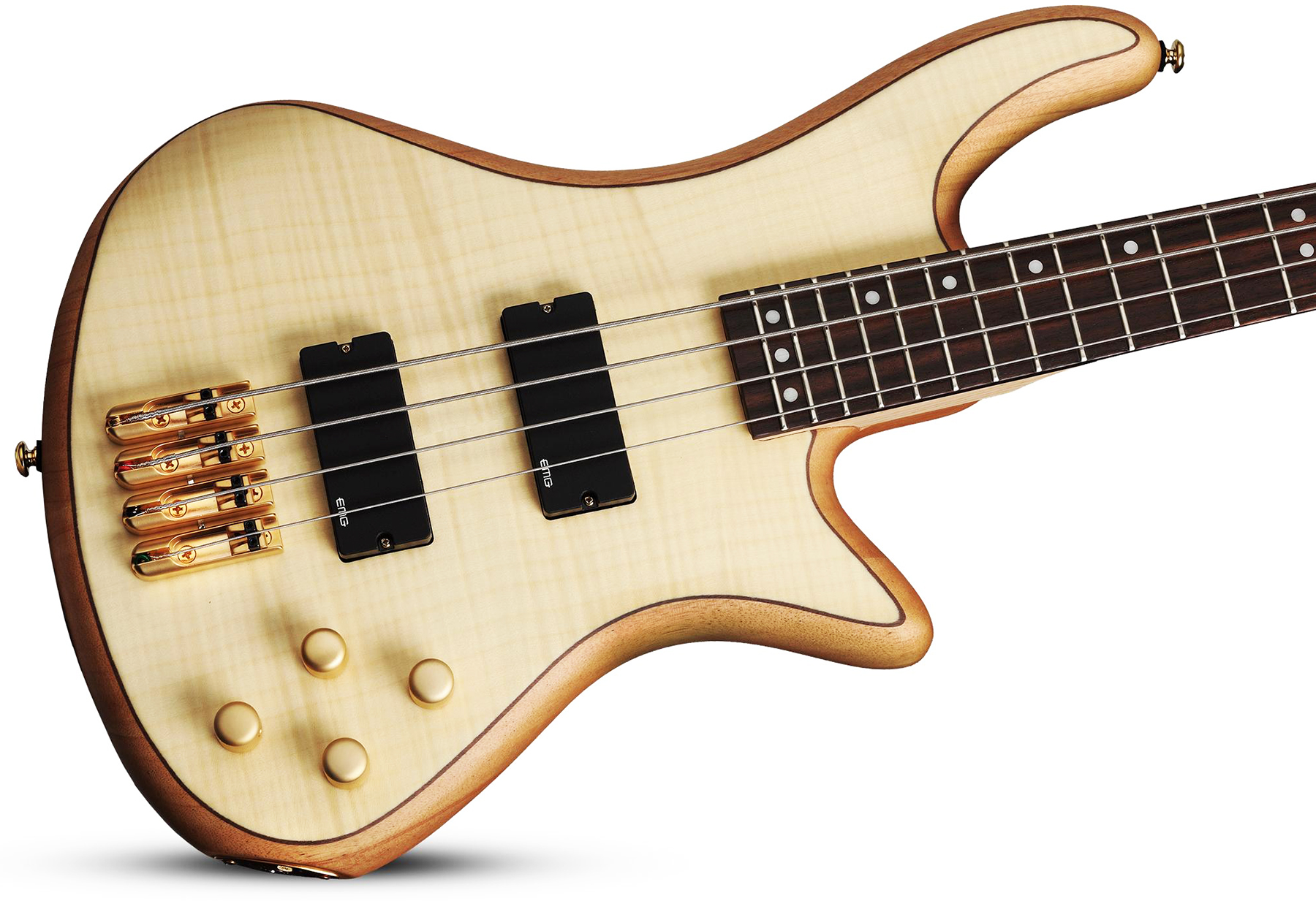 Schecter Stiletto Custom-4 Active Emg Rw - Natural Satin - Basse Électrique Solid Body - Variation 1