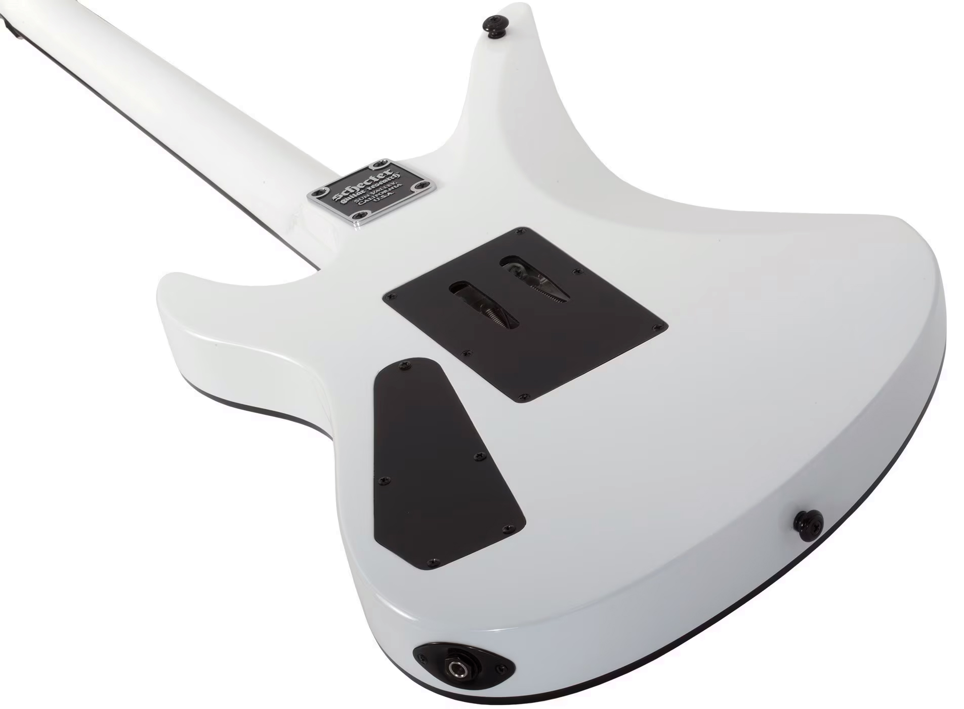 Schecter Synyster Standard Signature 2h Fr Eb - Gloss White With Black Pinstripes - Guitare Électrique Signature - Variation 4