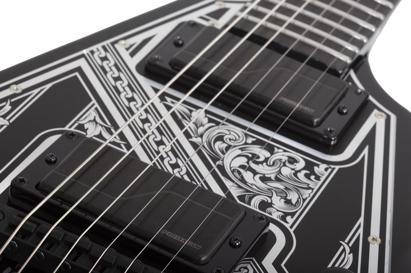 Schecter V1 Pryzm Palladium 2h Fishman Fluence Modern Eb - Gloss Black - Guitare Électrique MÉtal - Variation 1
