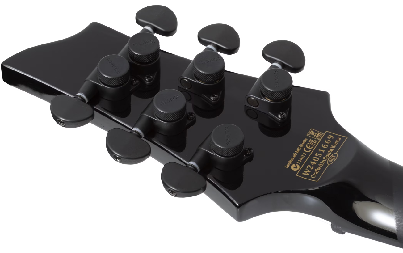 Schecter V1 Pryzm Palladium 2h Fishman Fluence Modern Eb - Gloss Black - Guitare Électrique MÉtal - Variation 4