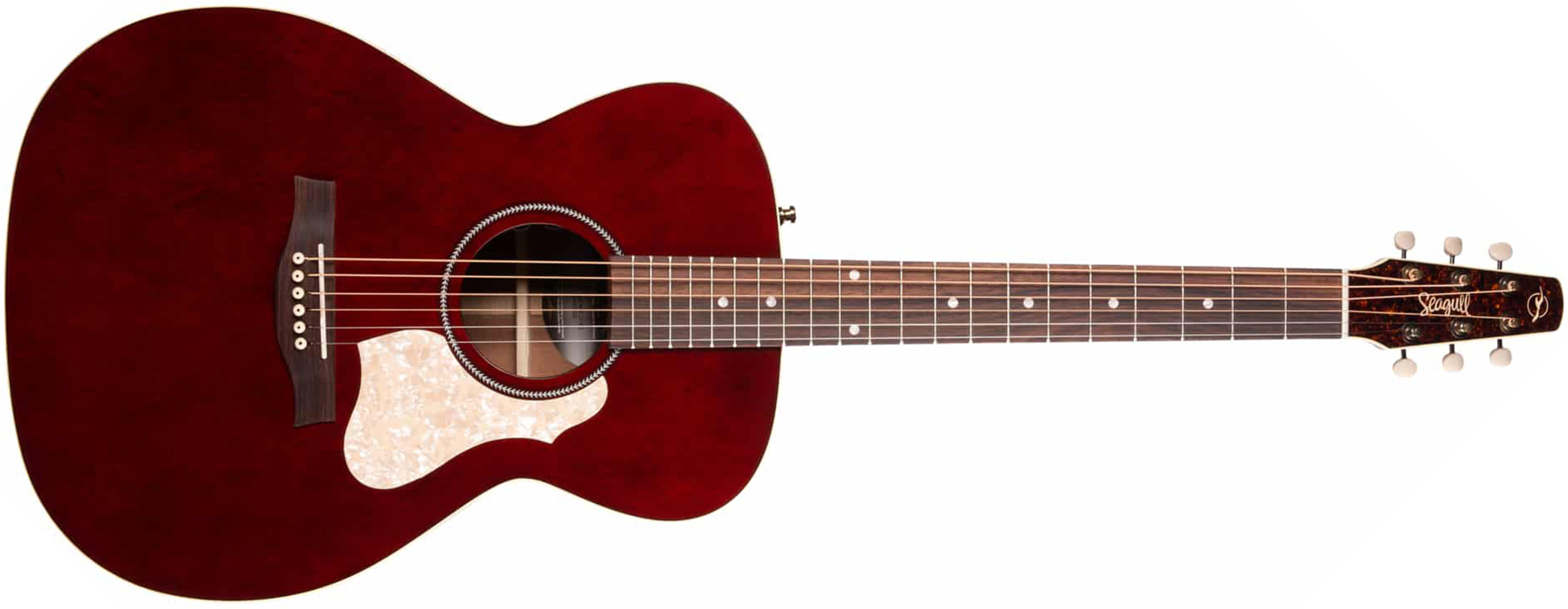 Seagull M6 Ch Eq Ltd Concert Hall Cedre Acajou Rw +housse - Ruby Red Gloss Top - Guitare Folk - Main picture