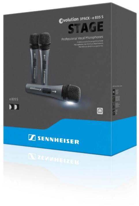 Paire, kit, stereo set micros Sennheiser 3-Pack E835-S