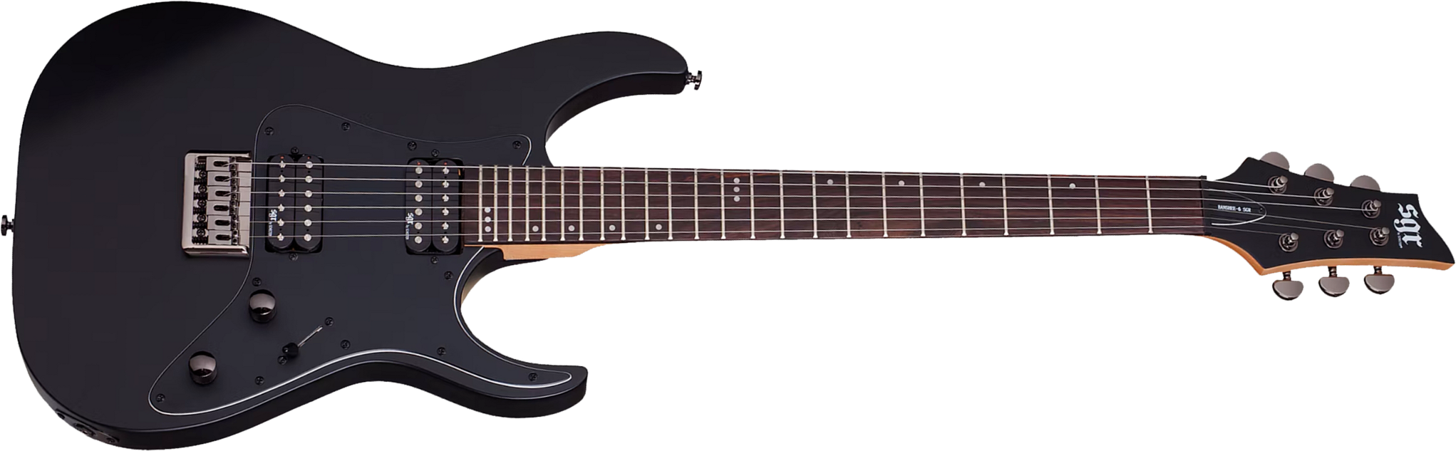 Sgr By Schecter Banshee 6 Sgr 2h Ht Rw - Satin Black - Guitare Électrique Forme Str - Main picture