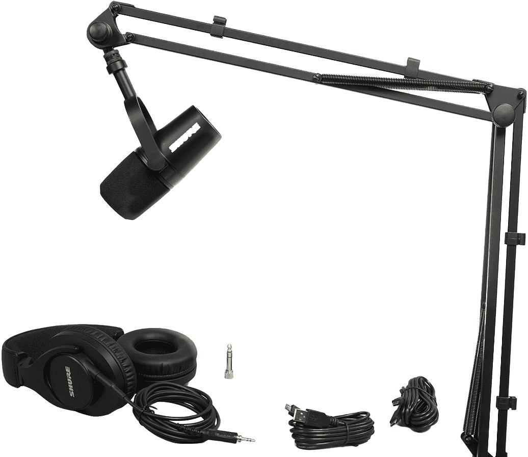 Pack micro Shure Pack MV7-K + pied K&M23840 + SRH440A-EFS