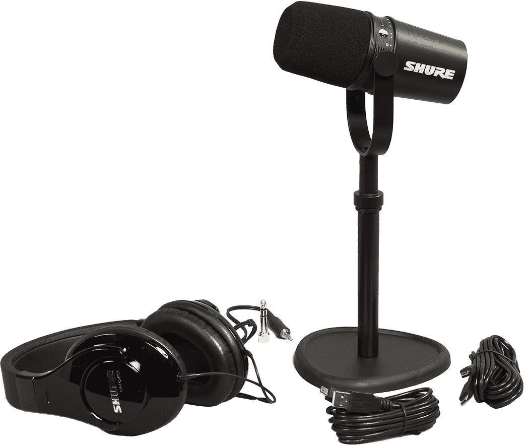 Pack micro Shure PACK MV7-K + Tkm 23230 + SRH240A-BK