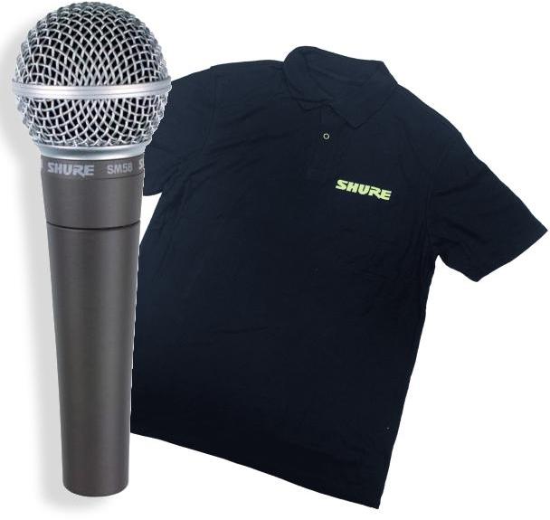 Micro chant Shure SM58-LCE  + Polo Shure 2019 taille XL offert