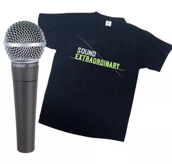 Micro chant Shure SM58-LCE  + T-shirt Shure SE, Taille S