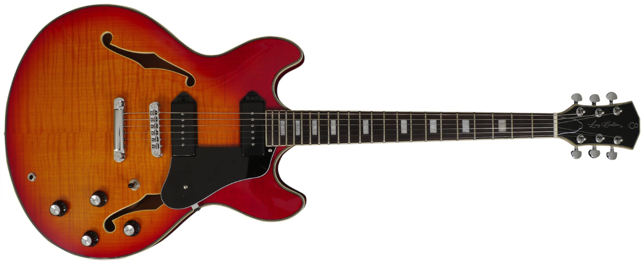 Sire Larry Carlton H7v Signature 2s P90 Ht Eb - Cherry Sunburst - Guitare Électrique 1/2 Caisse - Main picture