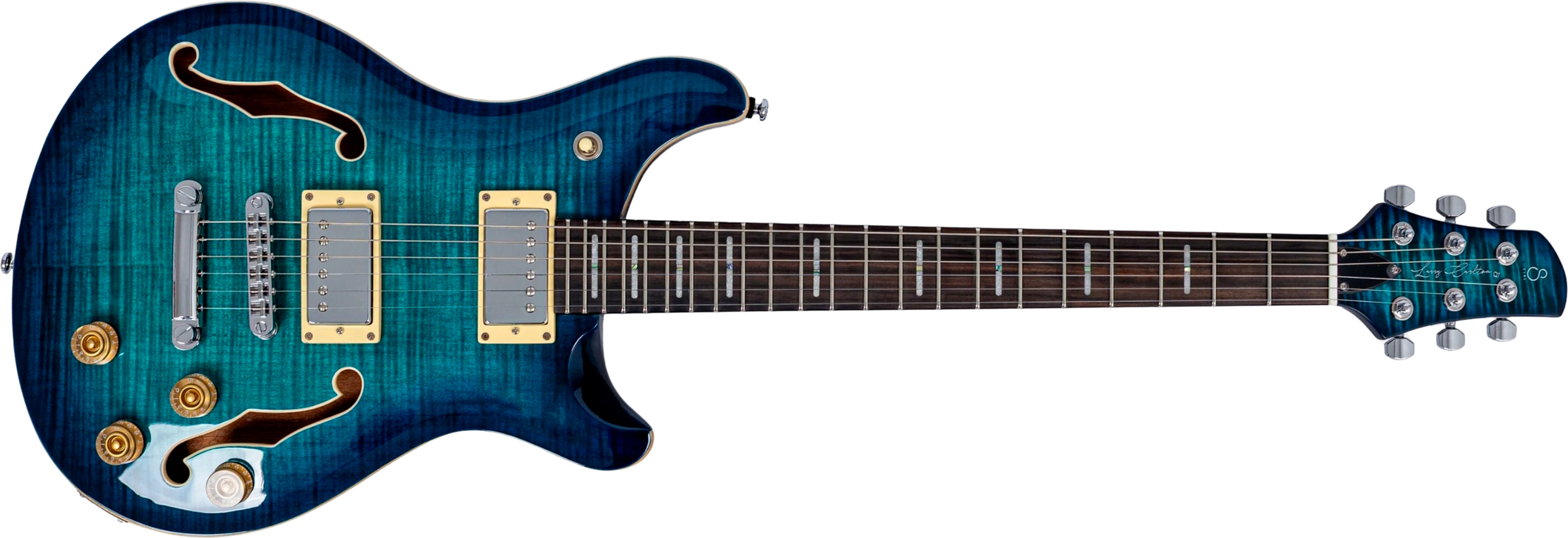 Sire Larry Carlton Q7 2h Ht Eb - Transparent Blue - Guitare Électrique 1/2 Caisse - Main picture